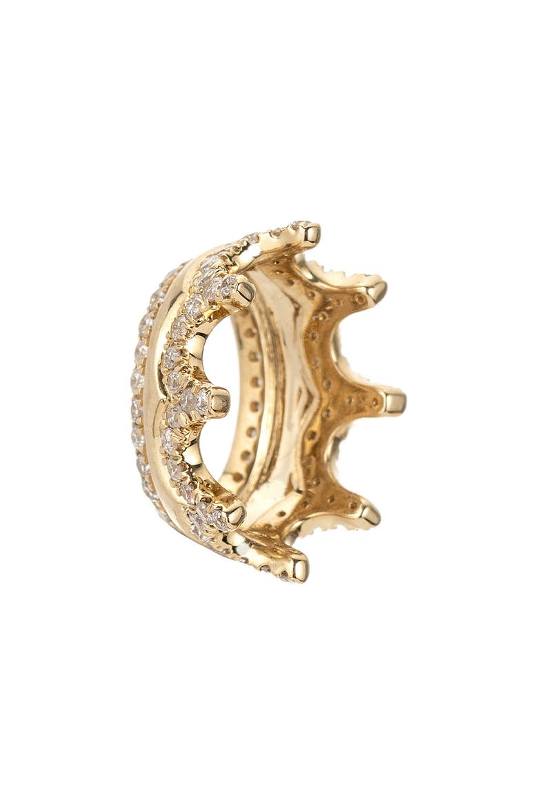 Pavé Crown Big Bead Charm, Alternate, color, YELLOW GOLD