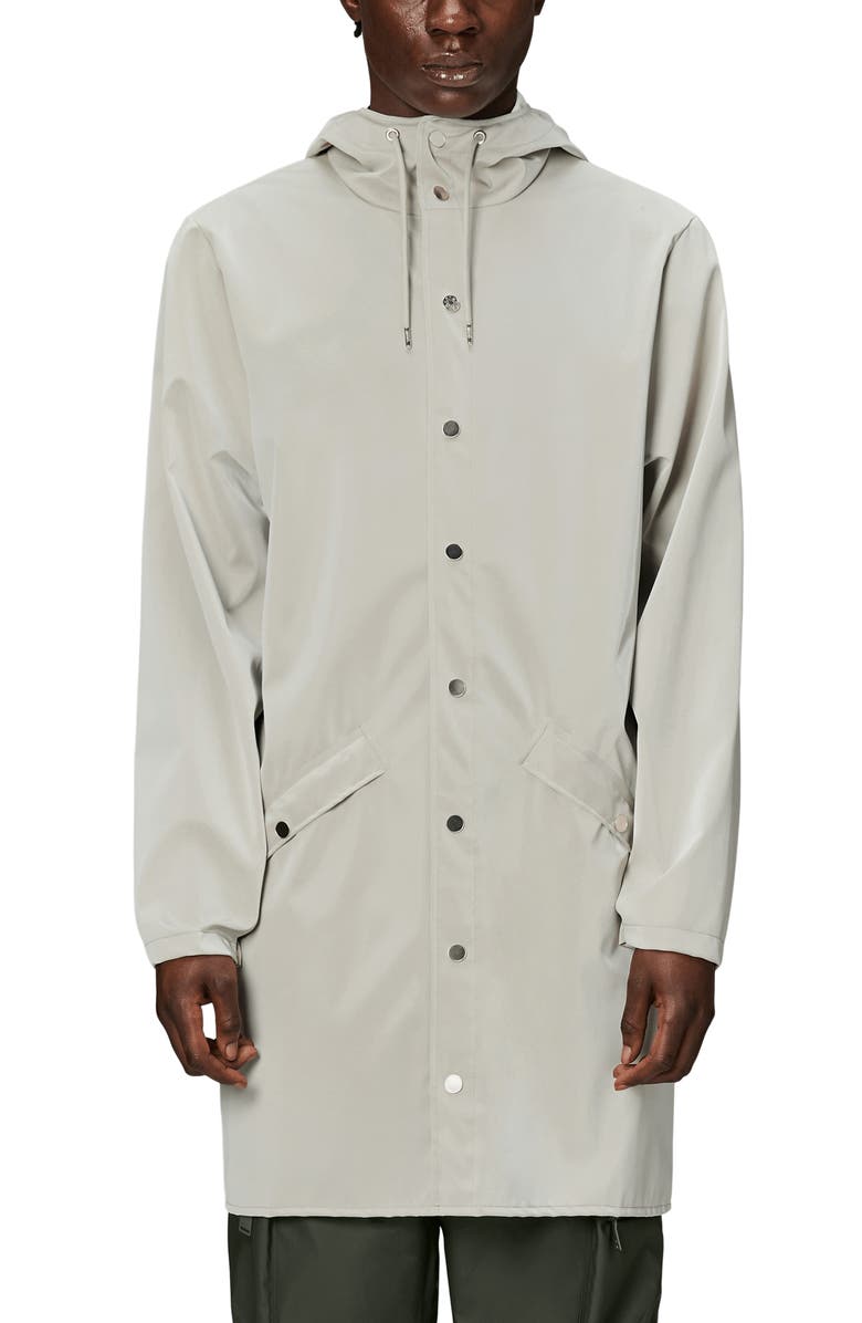 Rains Waterproof Hooded Long Rain Jacket, Main, color, 