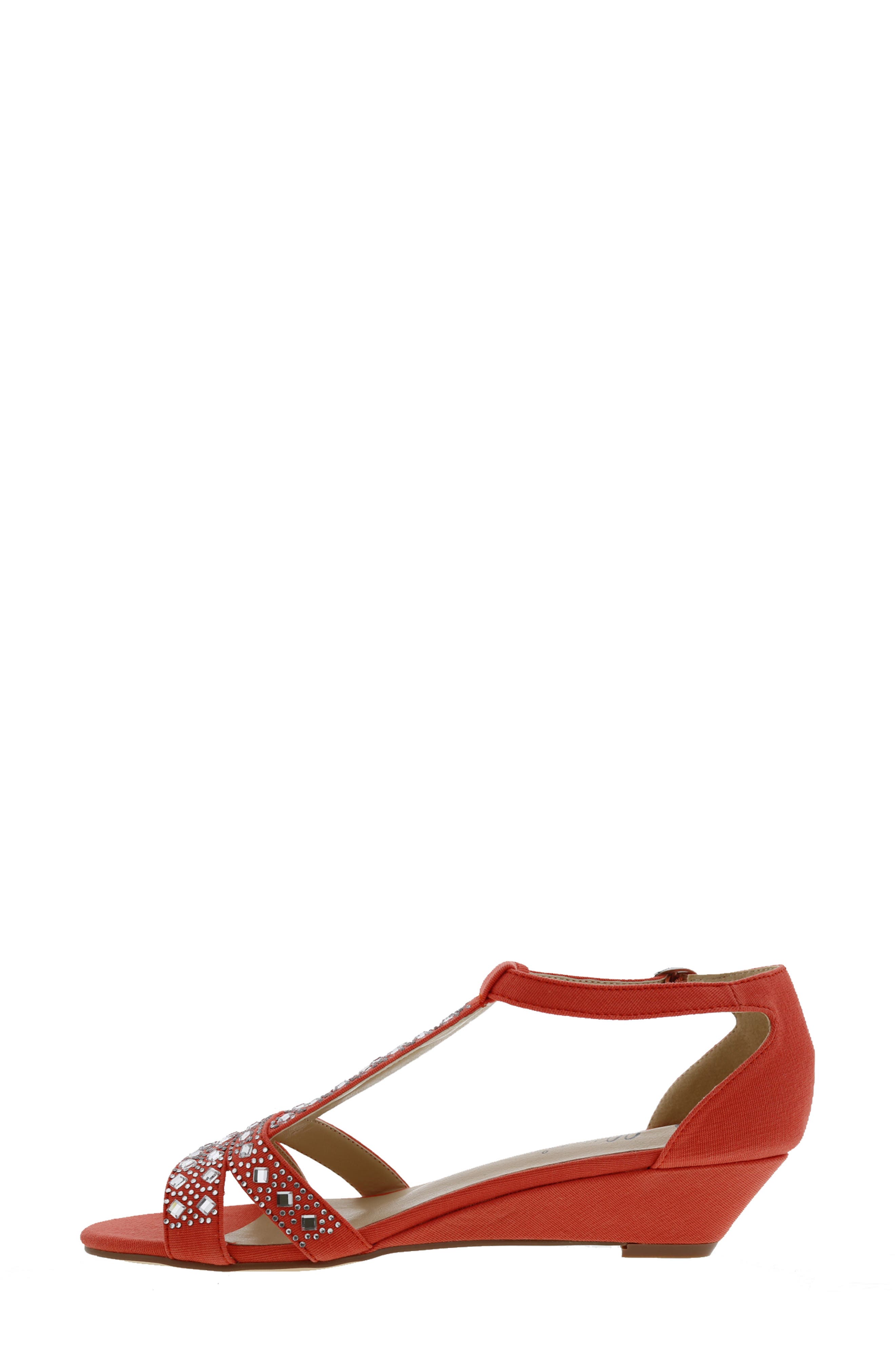 Larris Rhinestone Wedge Sandal, Alternate, color, ORANGE
