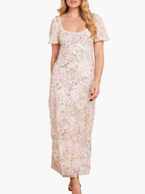 Dream Garland Puff Sleeve Ankle Gown
