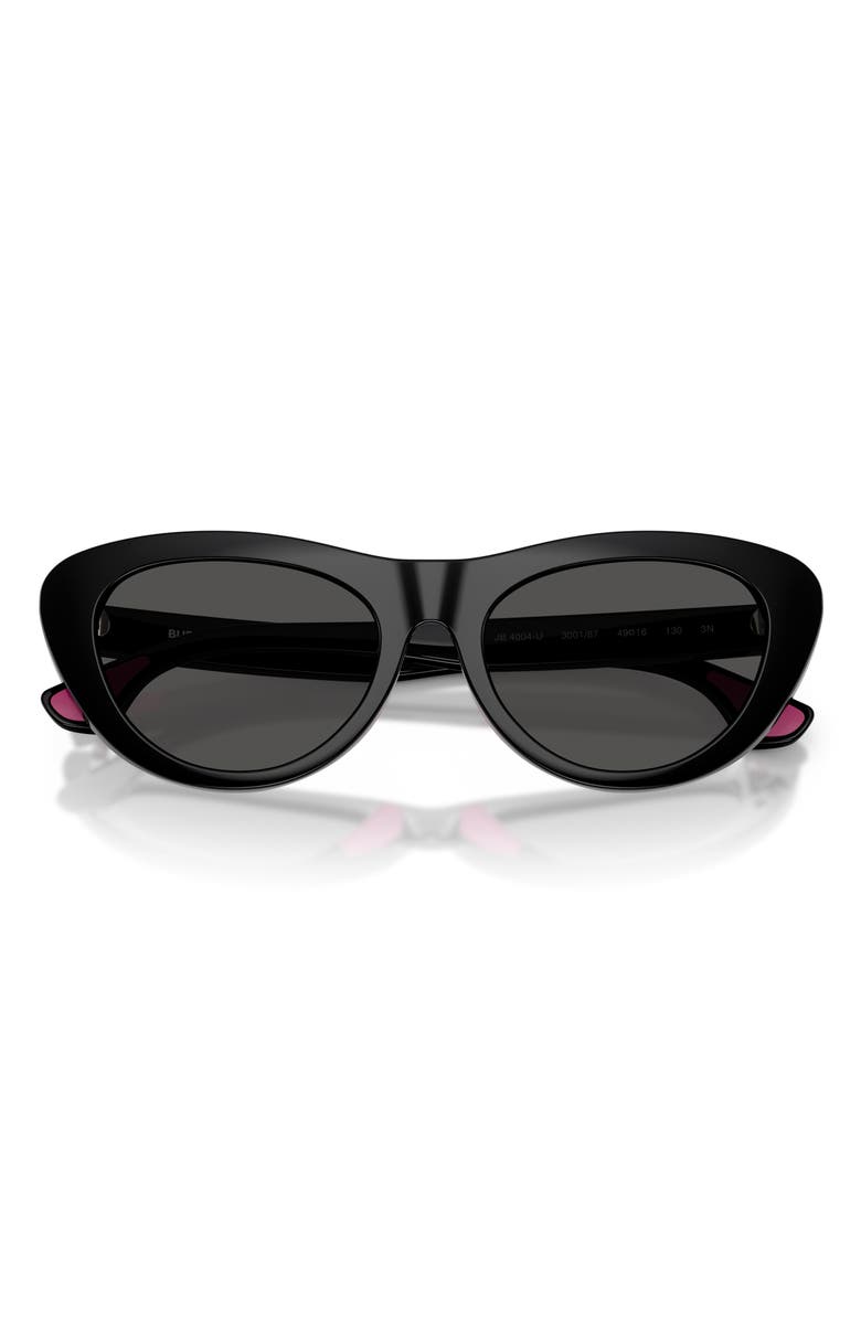 Burberry Kids' 49mm Small Cat Eye Sunglasses, Alternate, color, Black / Dark Grey