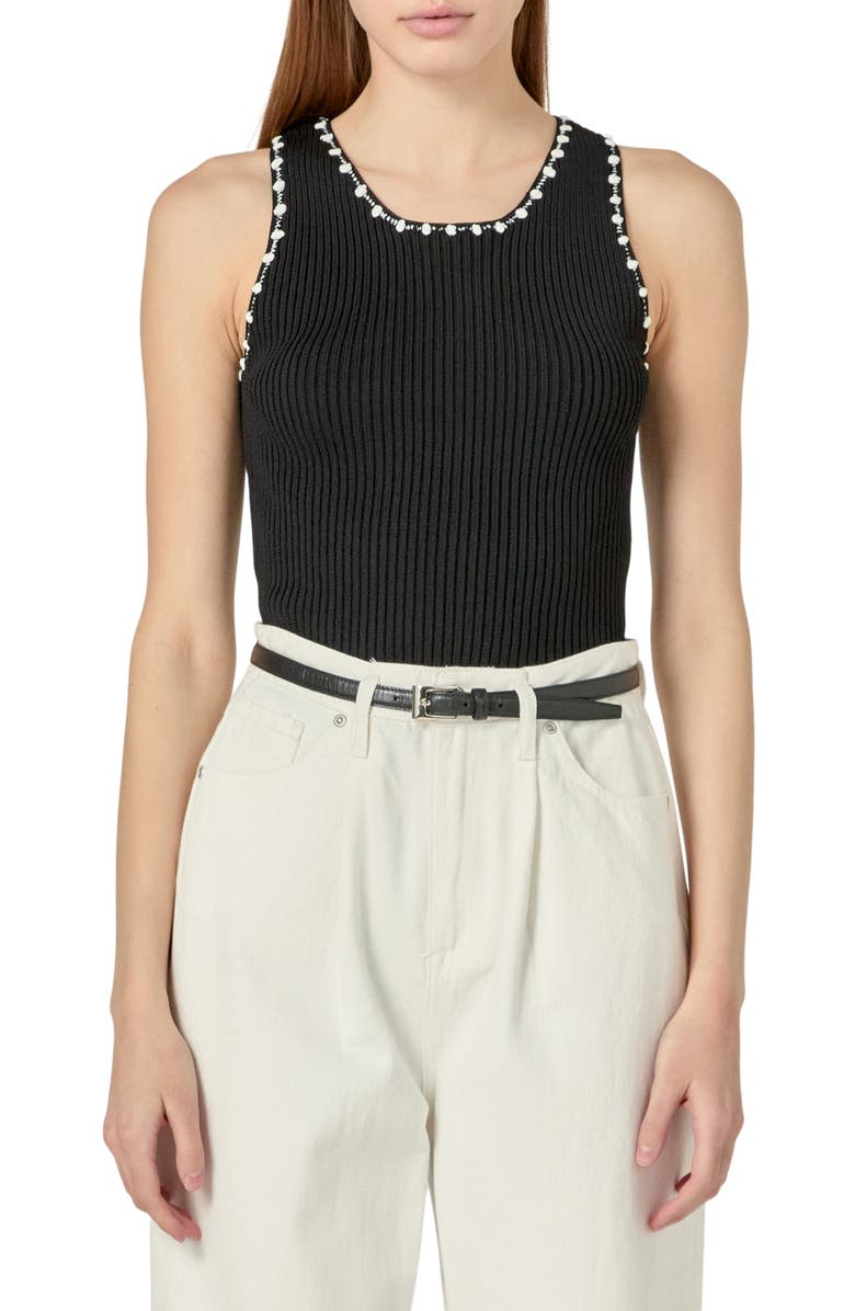 English Factory Rib Tank, Main, color, Black/ White