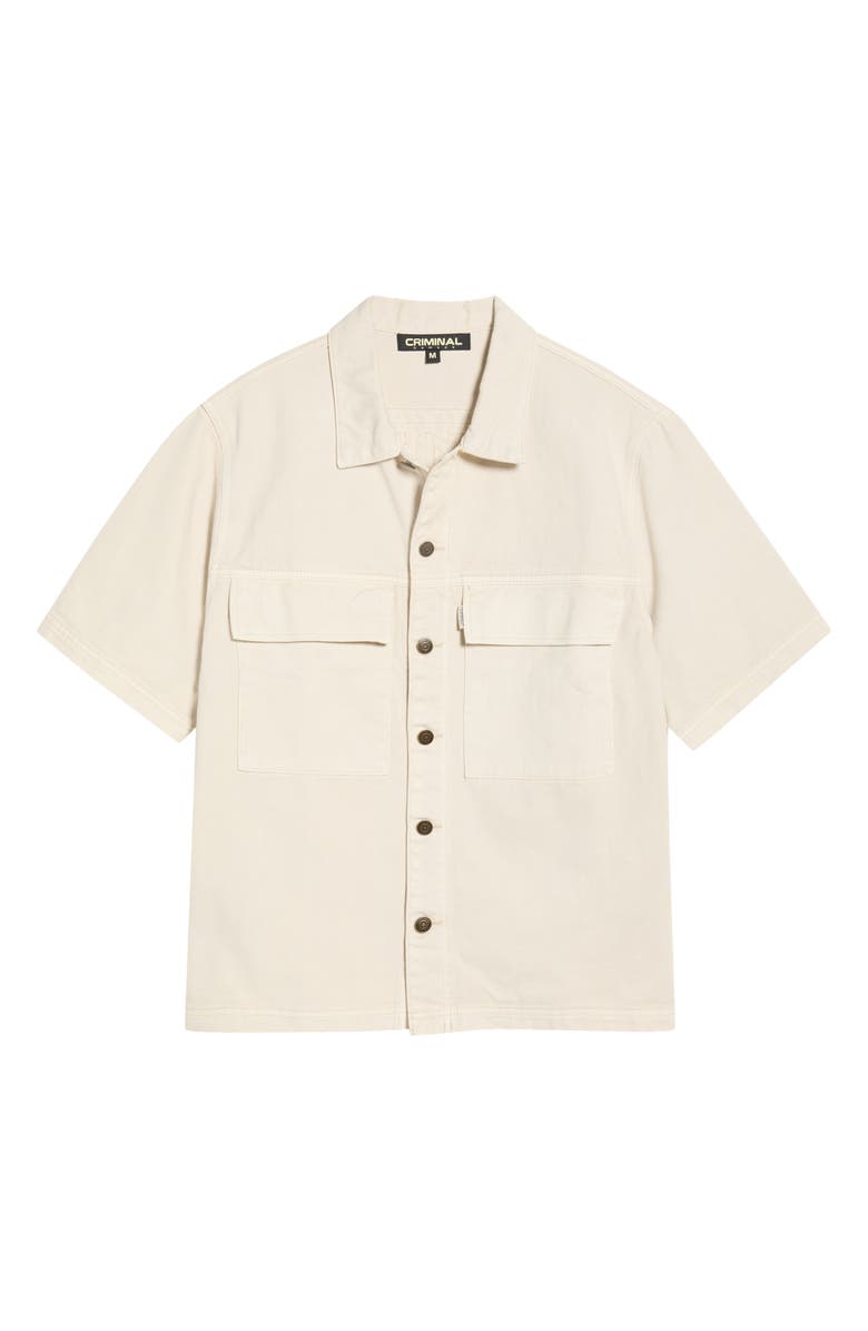 CRIMINAL DAMAGE Mechanic Button Front Shirt, Main, color, Washed Stone