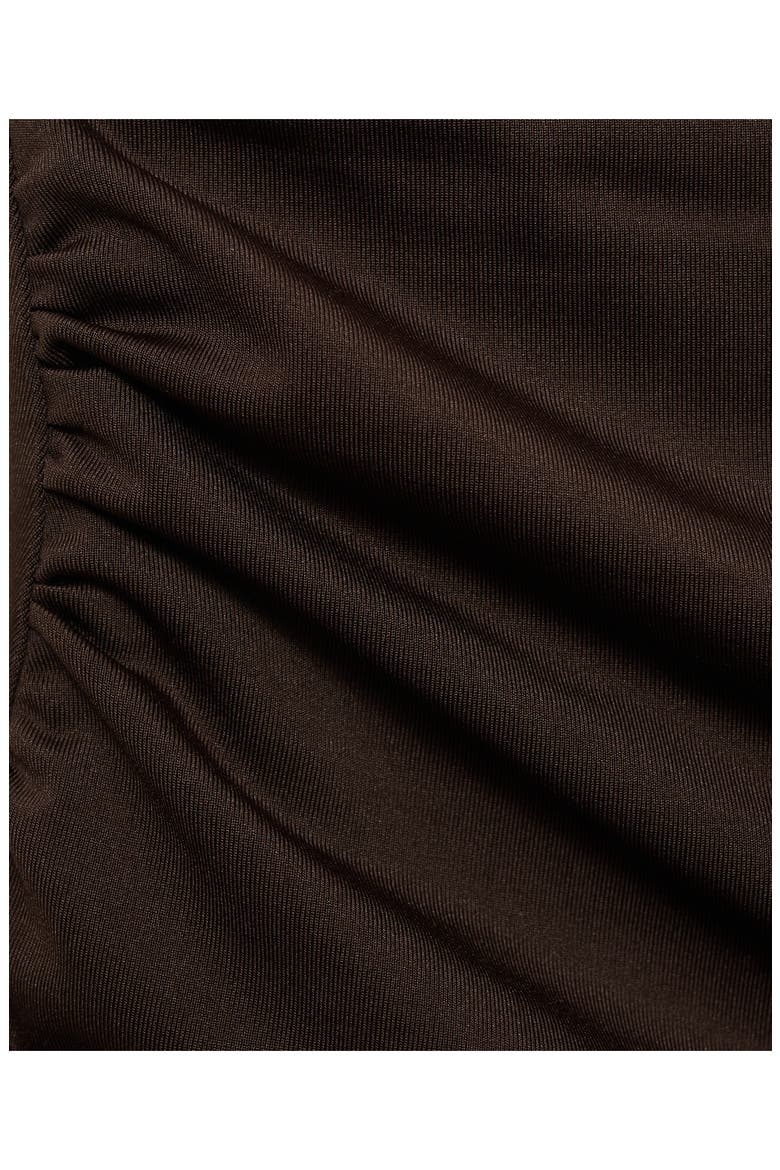 Draped High Waist Bikini Bottoms, Alternate, color, CHOCOLATE