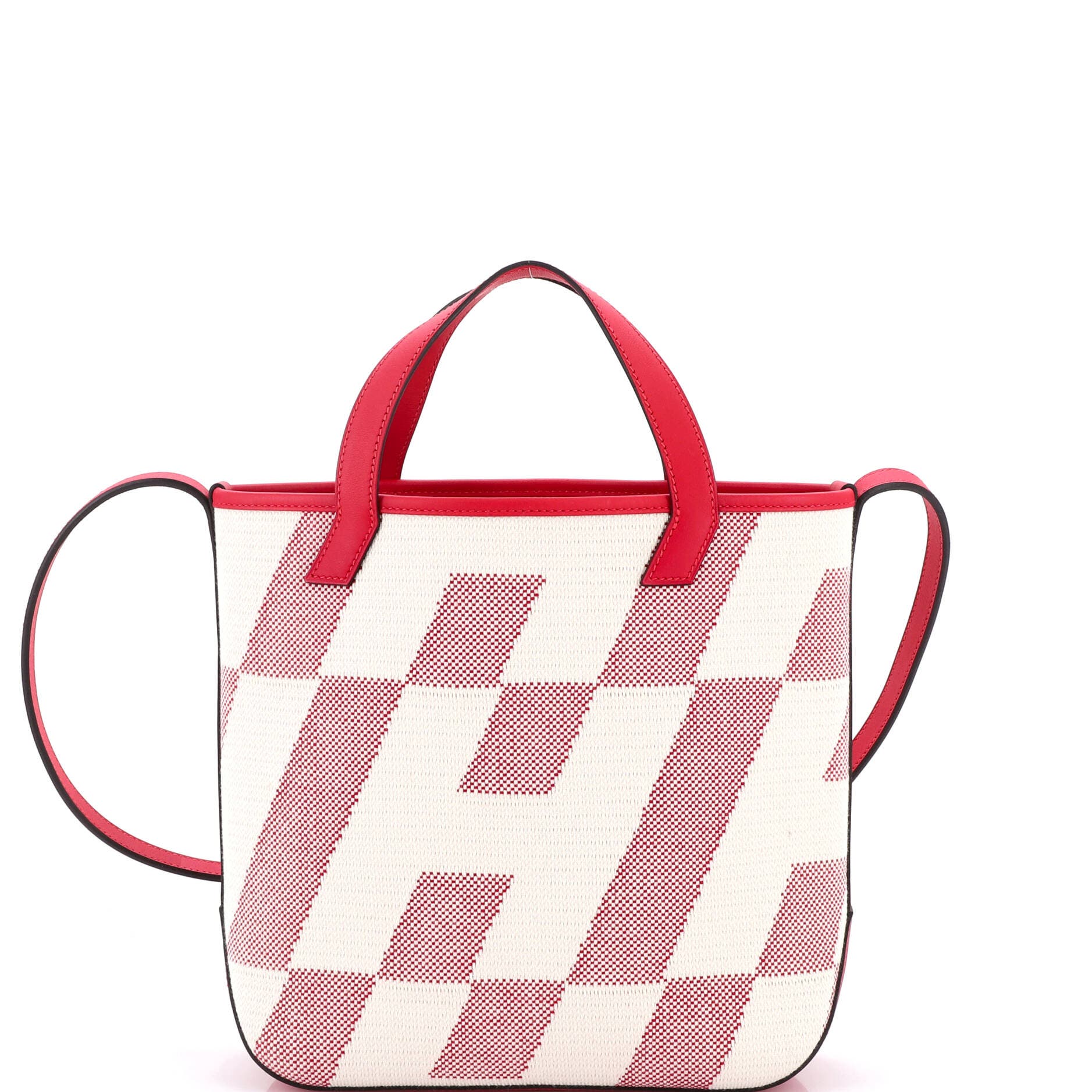 Pre-Owned Hermes Cabas H en Biais Tote Canvas with Leather 27, Main, color, Framboise