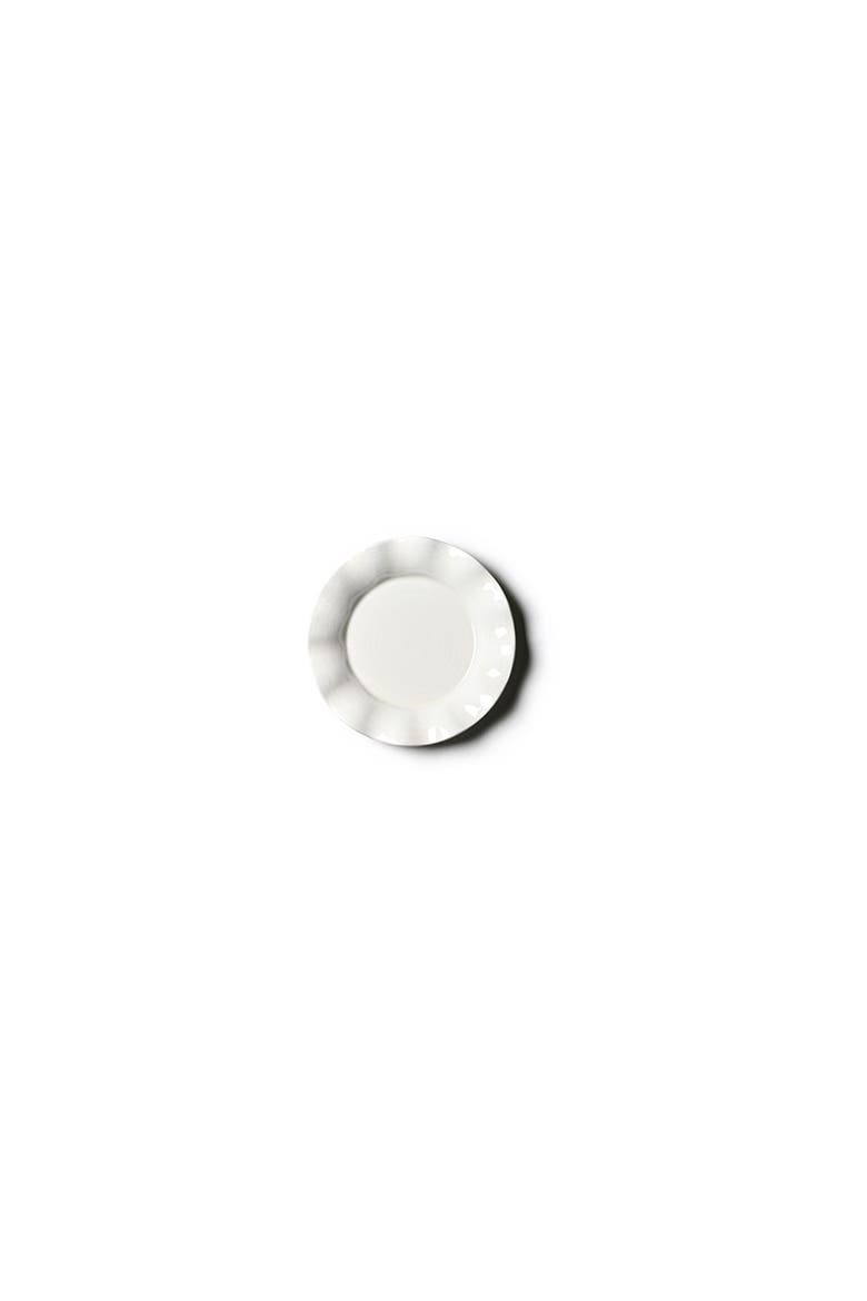 Signature White Ruffle Dessert Plate, Main, color, White
