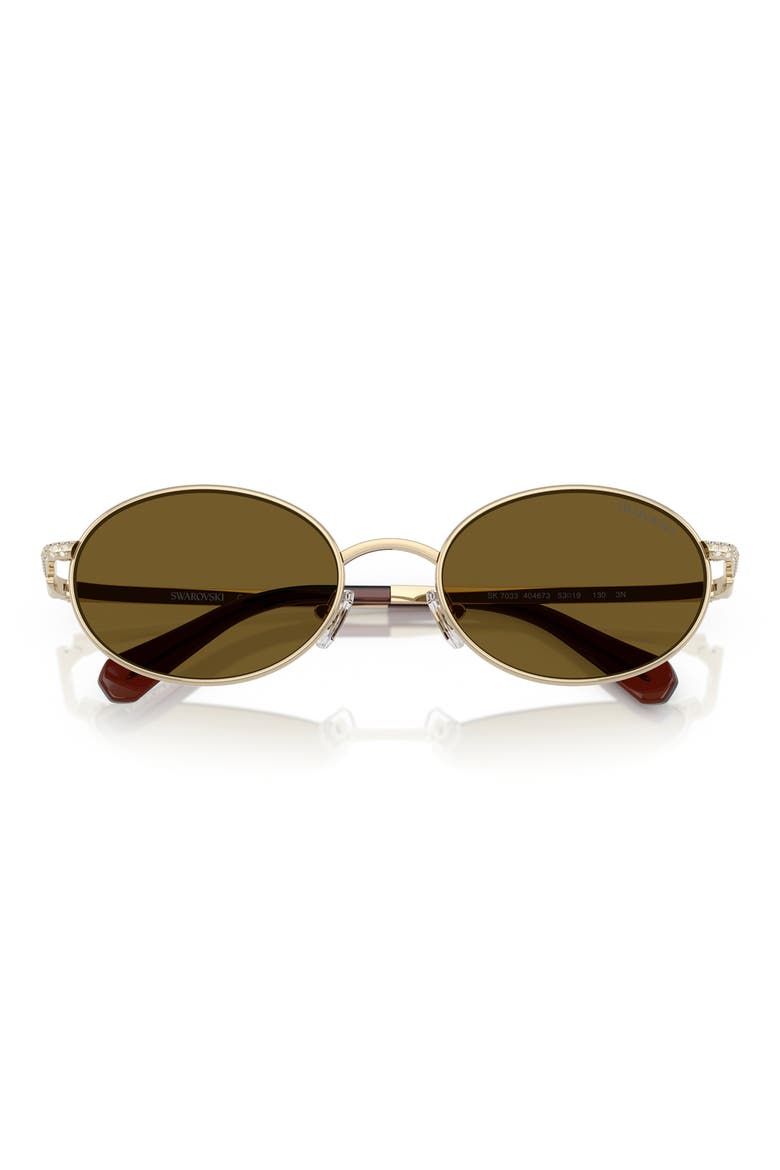 53mm Oval Sunglasses, Alternate, color, PALE GOLD / LIGHT BROWN