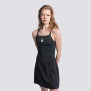 LUSSO Women's Lusso  Black Los Angeles Dodgers Ciara Strappy Dress