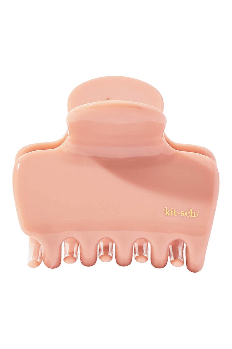 Large Puffy Claw Clip, Main, color, ROSEWOOD