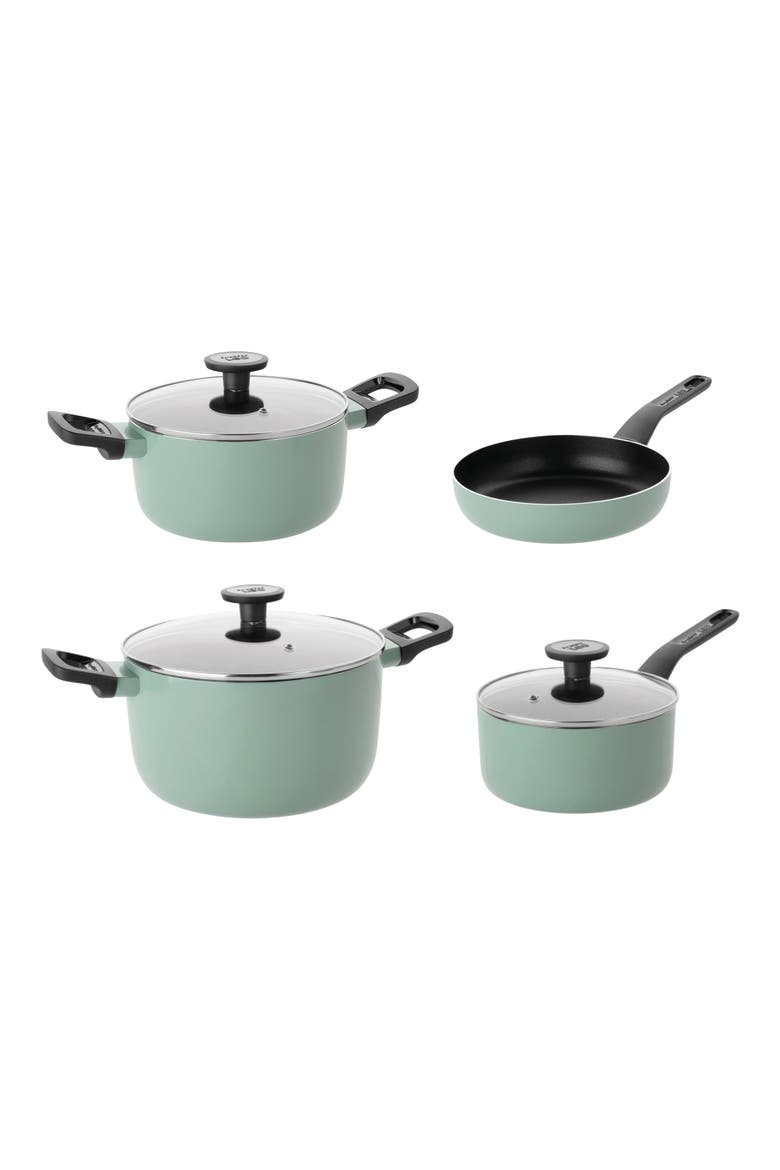 Leo 7-Piece Cookwear Set, Main, color, GREEN/ BLACK
