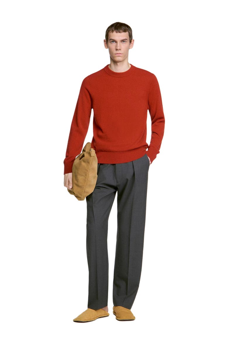 Cashmere crew neck sweater, Alternate, color, Burnt orange