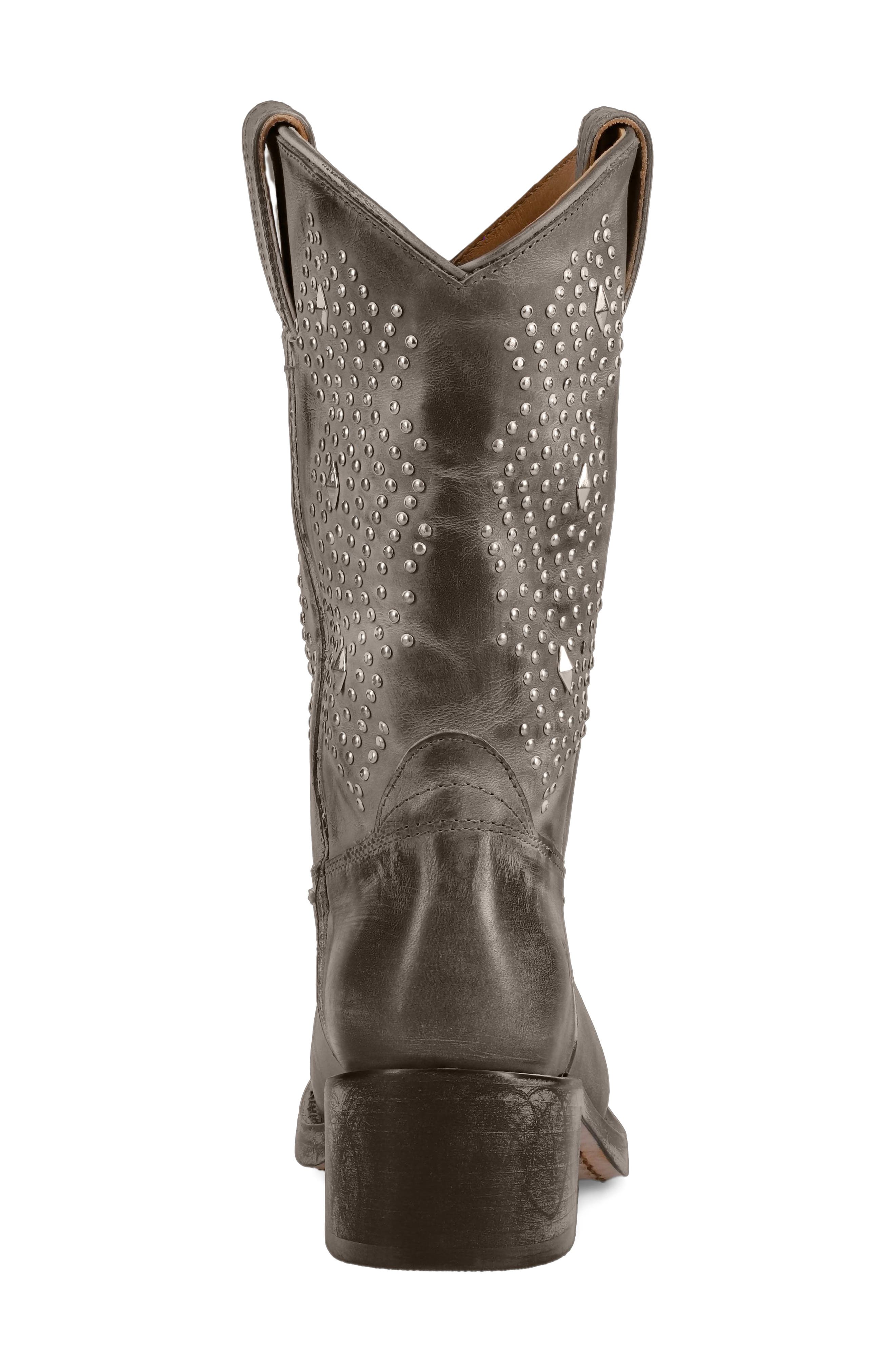 Campus Deco Stud Leather Western Boot, Alternate, color, DUSTY TAUPE