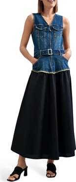 Desigual Denim Vest Midi Dress