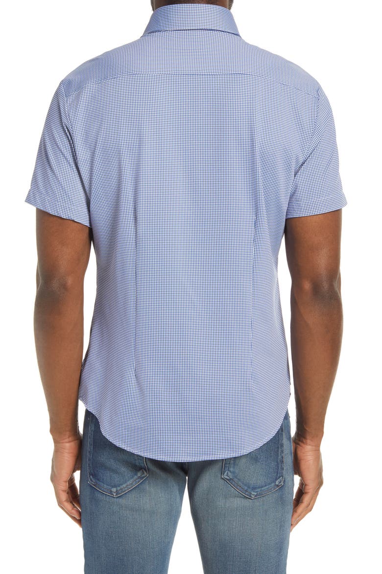 Beckett Trim Fit Gingham Shirt, Alternate, color, NAVY GINGHAM