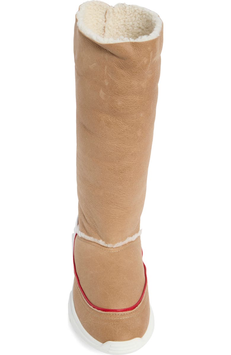 Longchamp Fleece Lined Tall Boot, Alternate, color, Natural