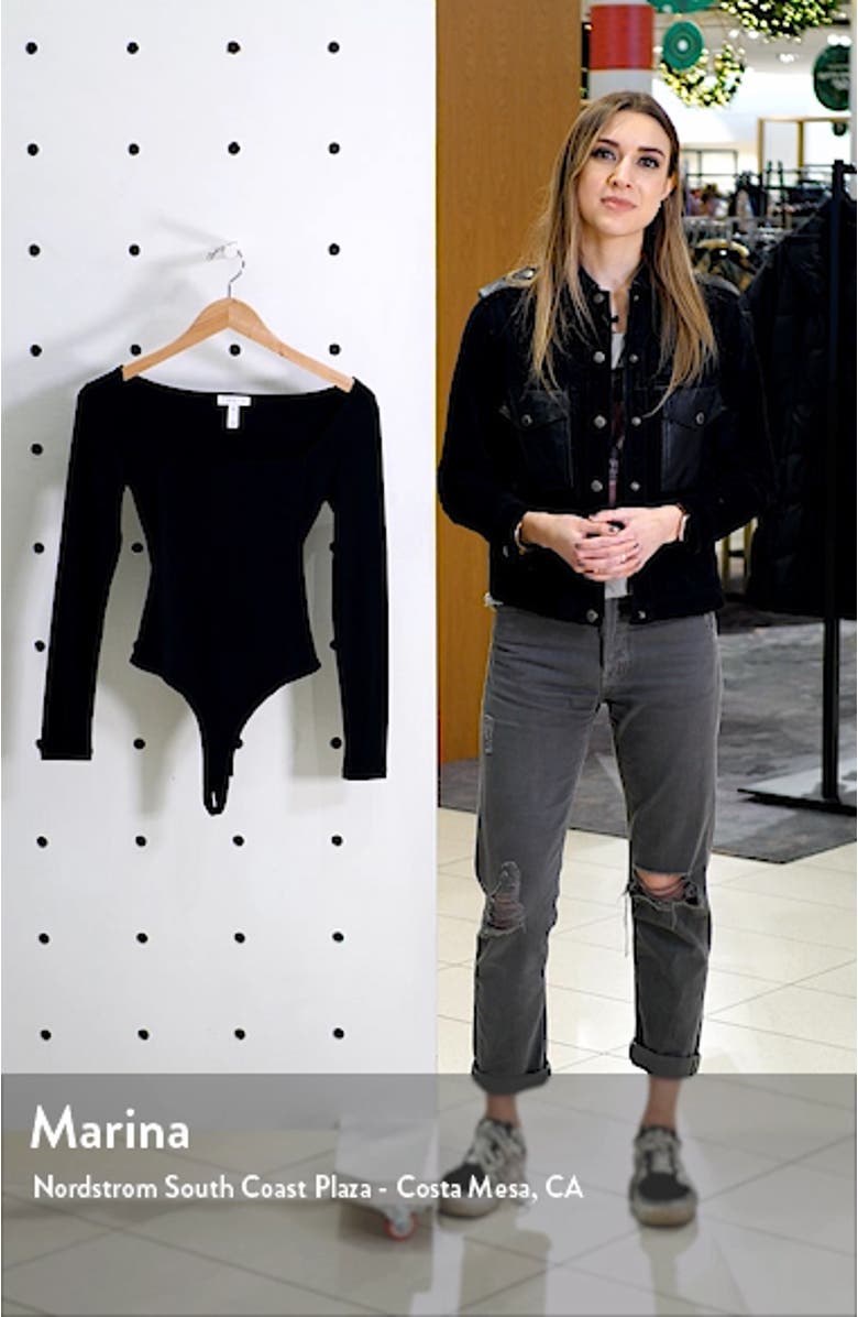 Square Neck Long Sleeve Bodysuit, sales video thumbnail