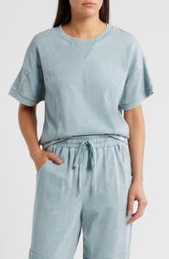 CITY BLUES Short Sleeve Cotton Sweatshirt