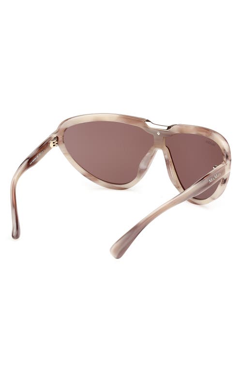 Max Mara Emil Mask Acetate Sunglasses In Camel Horn/brown