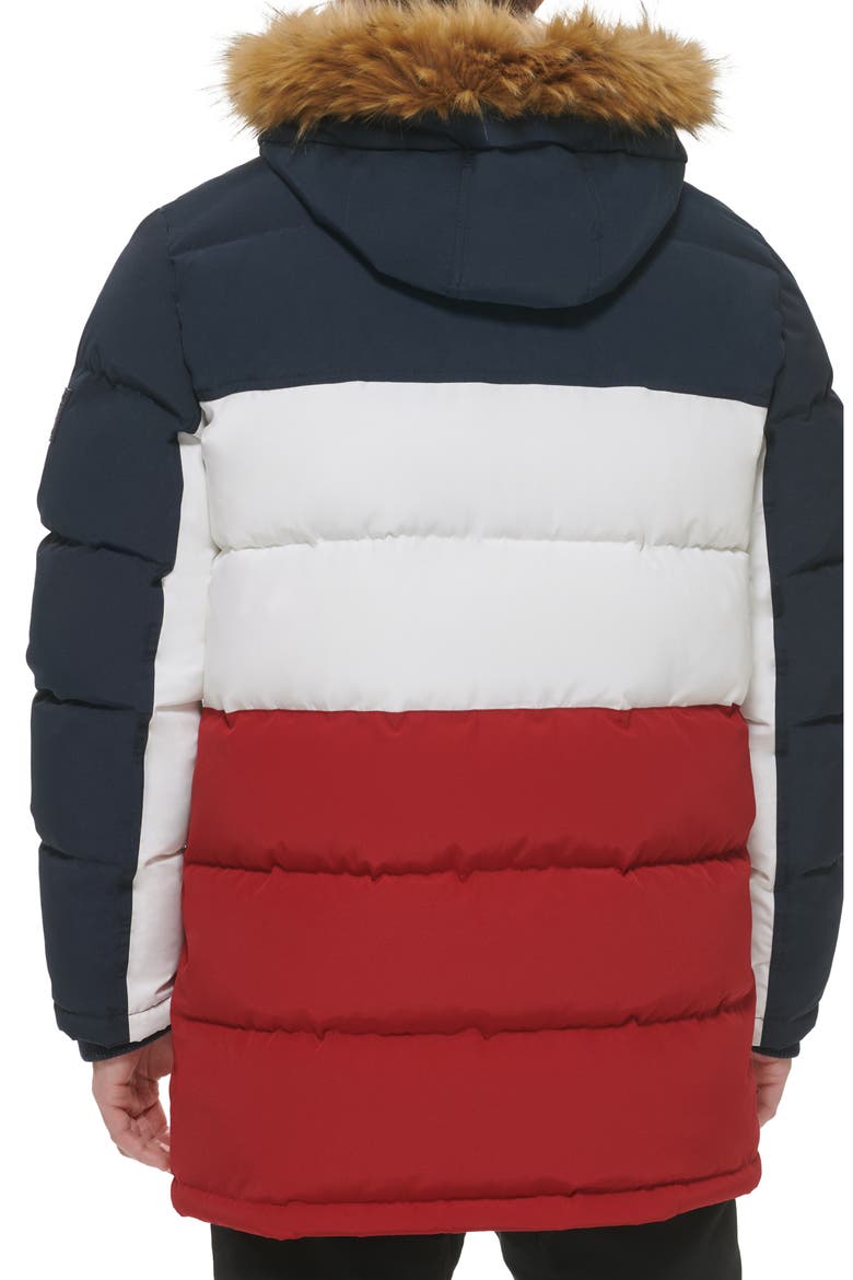 Arctic Cloth Hooded Parka, Alternate, color, NAVY/WHITE/RED