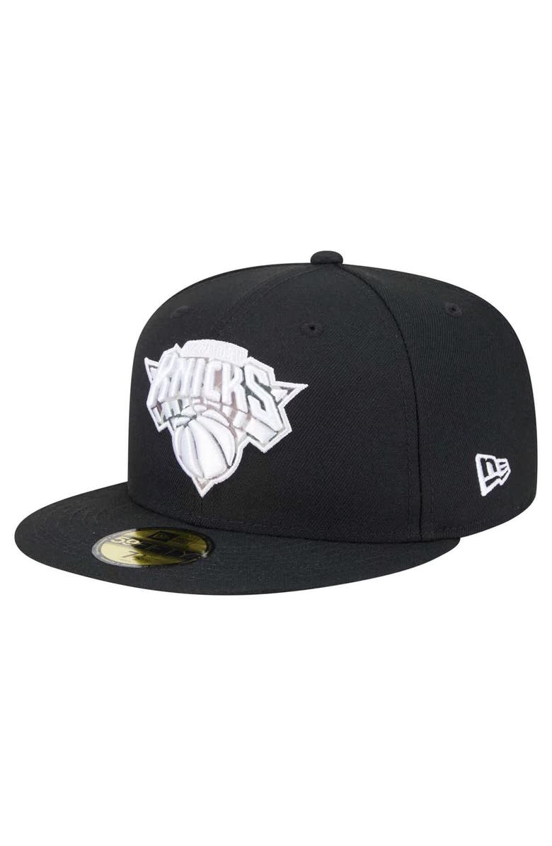 New Era Men's New Era Black New York Knicks Camo Print UV 59FIFTY Fitted Hat, Alternate, color, 