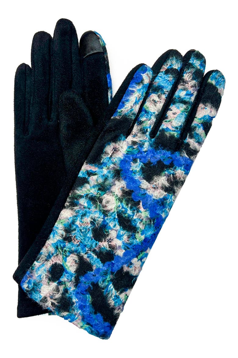 Abstract Jersey Touchscreen Gloves, Main, color, BLUE