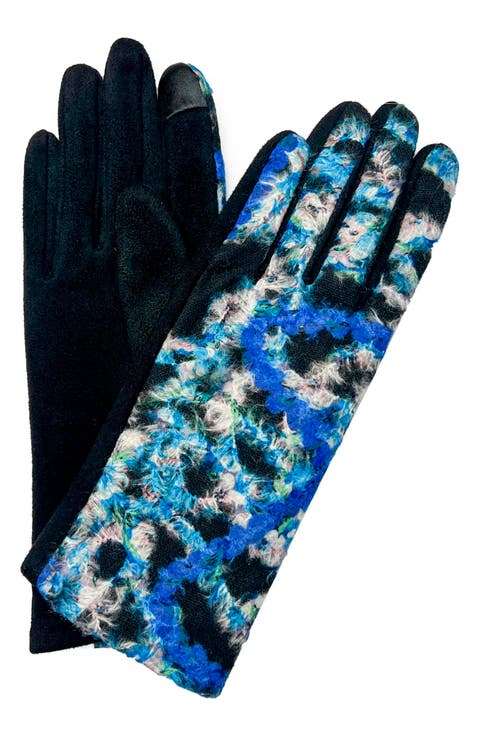 Abstract Jersey Touchscreen Gloves