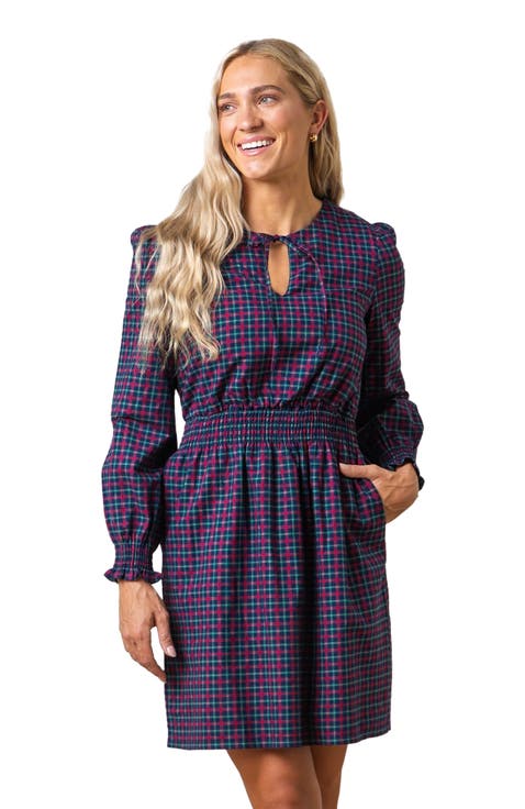 Women's Smocked Keyhole Dress