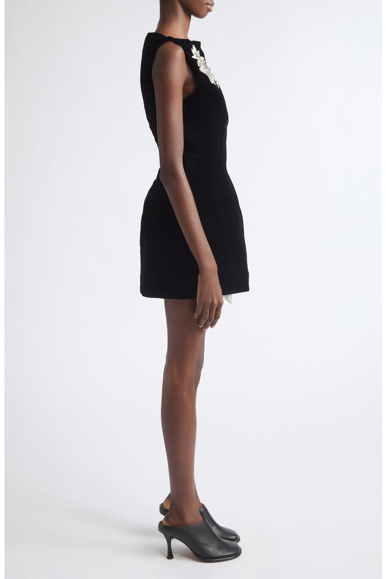 Sunflower Velvet Minidress, Alternate, color, BLACK