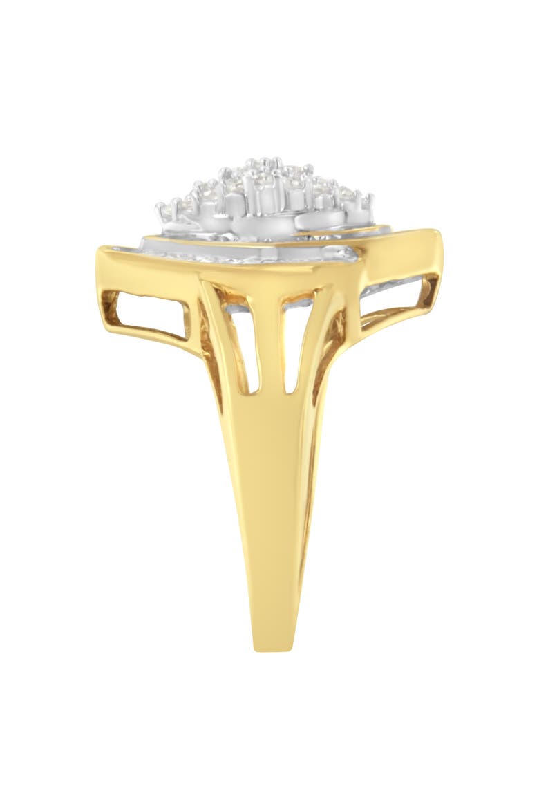 10K Yellow Gold 3/4 Cttw Diamond Cluster Ring, Alternate, color, Yellow Gold