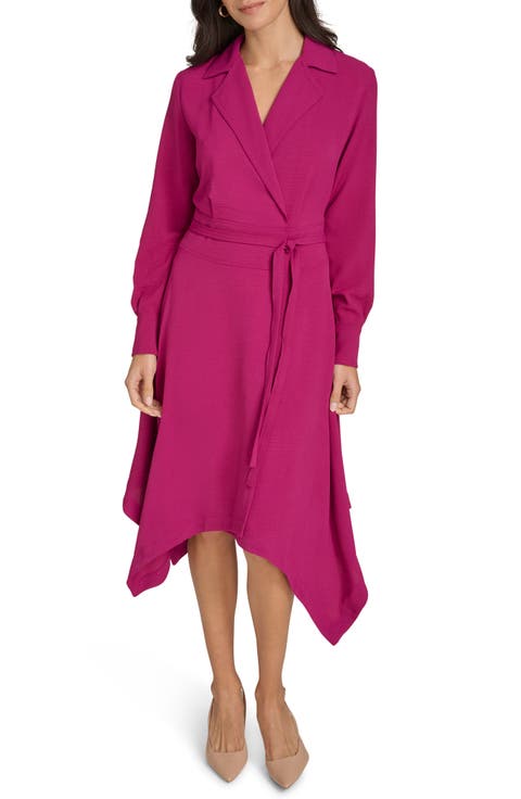 Aerowash Long Sleeve High-Low Shirtdress