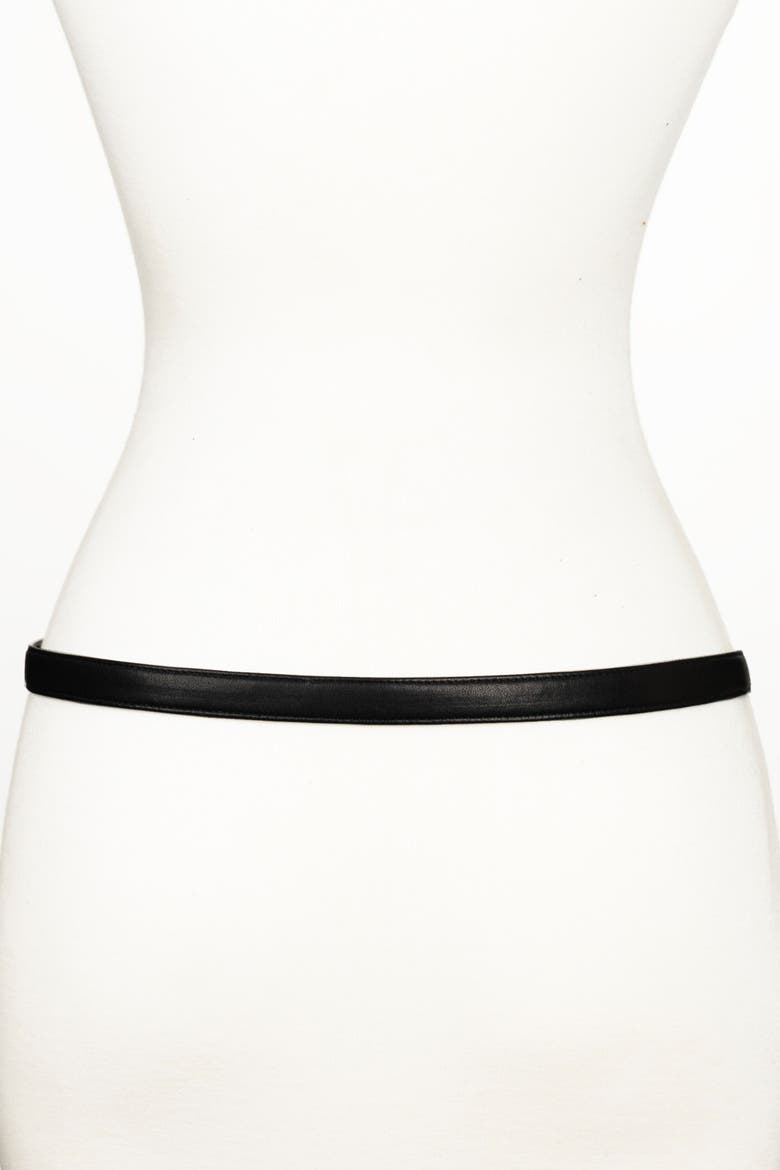 Rider Circle Buckle Leather Belt, Alternate, color, Black
