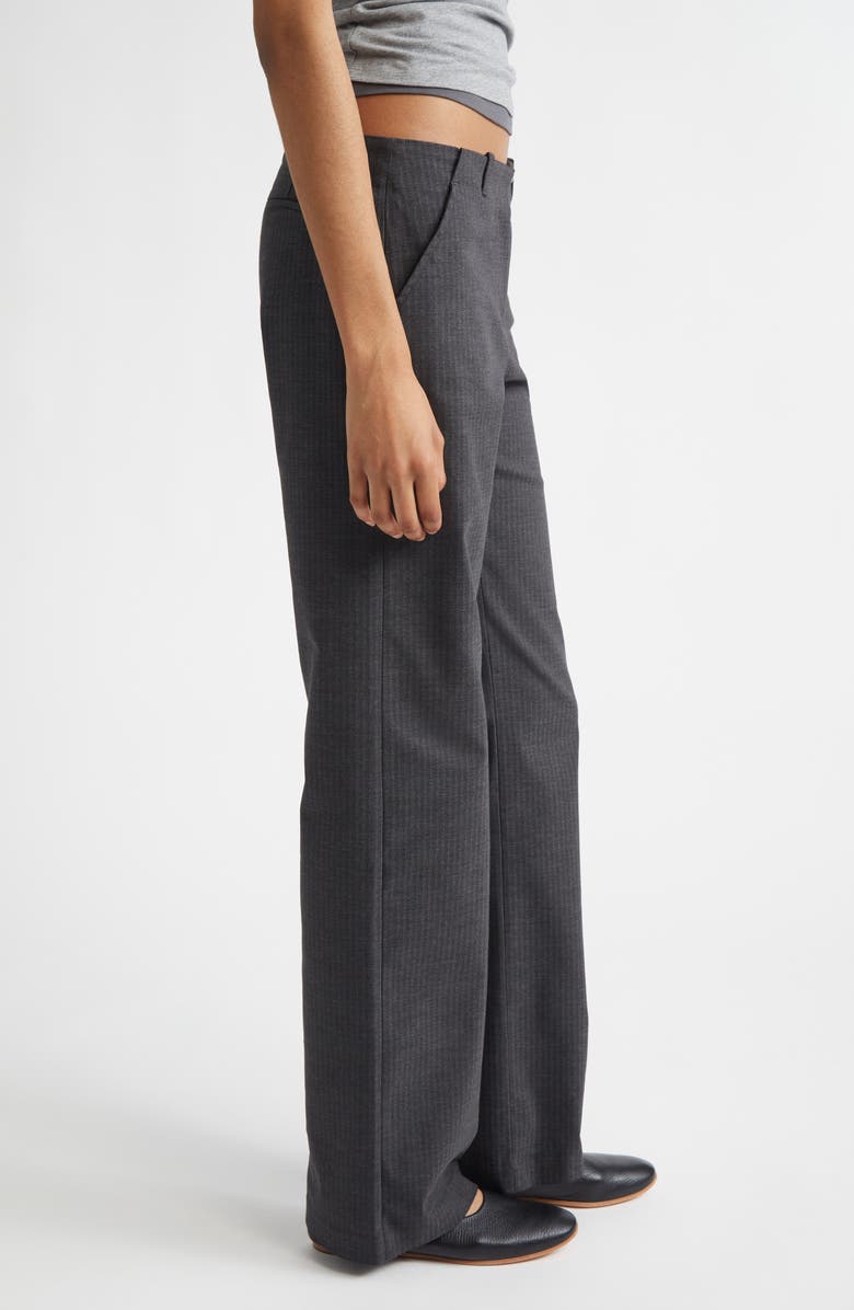 Paloma Wool Sil Herringbone Suiting Straight Leg Trousers, Alternate, color, Grey