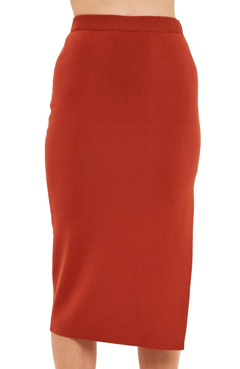 Endless Rose Side Slit Midi Skirt, Alternate, color, Burnt Orange