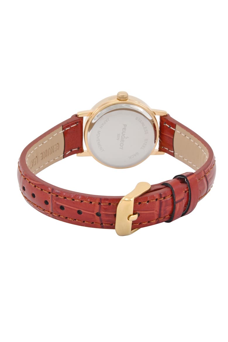 Minimalist Small face Easy Read Leather Watch- 27MM, Alternate, color, Brown