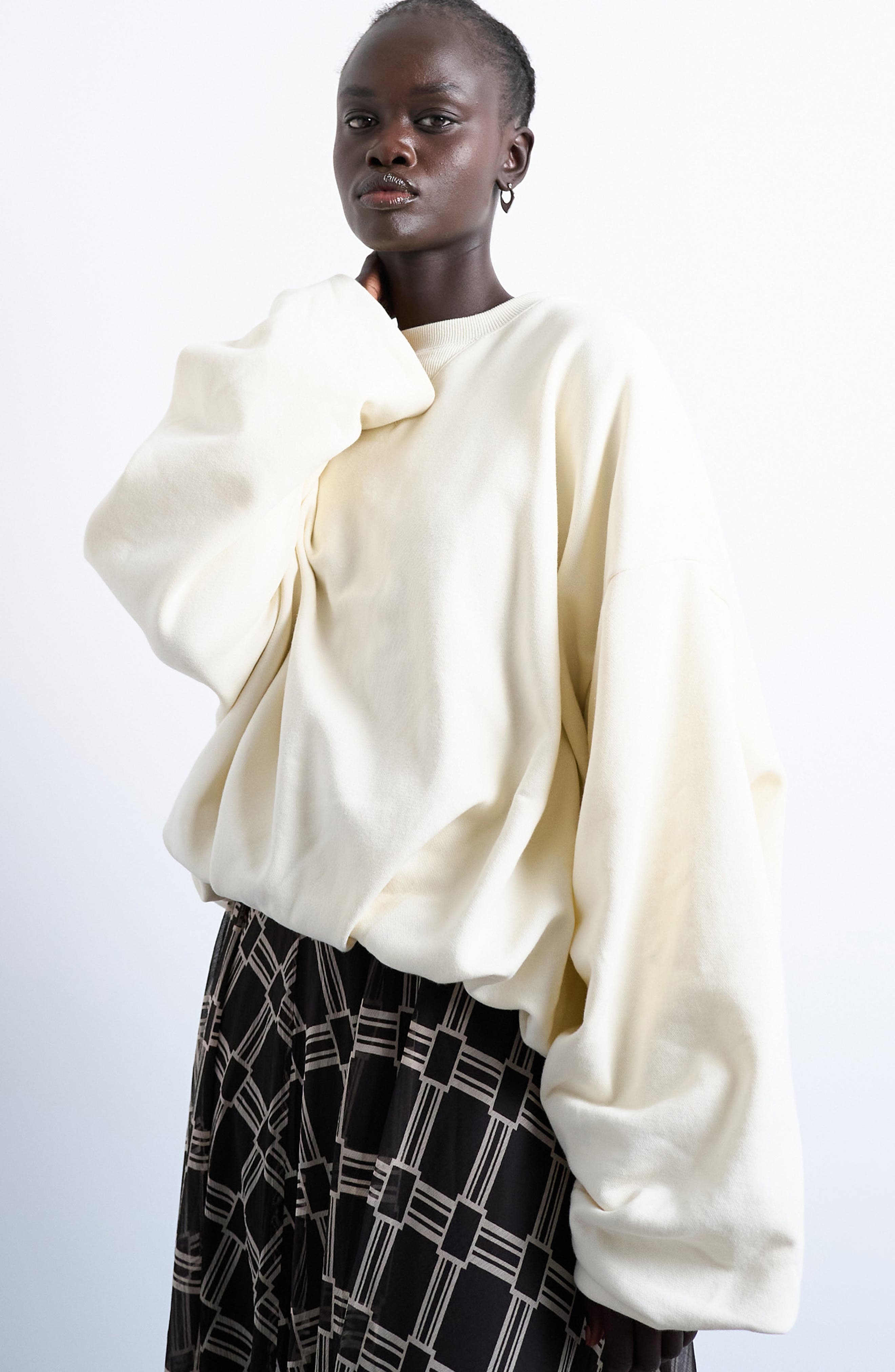Topshop Oversize Balloon Hem Sweatshirt