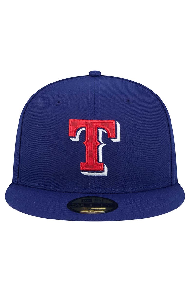 New Era Men's New Era Royal Texas Rangers Checkered Undervisor 59FIFTY Fitted Hat, Alternate, color, 