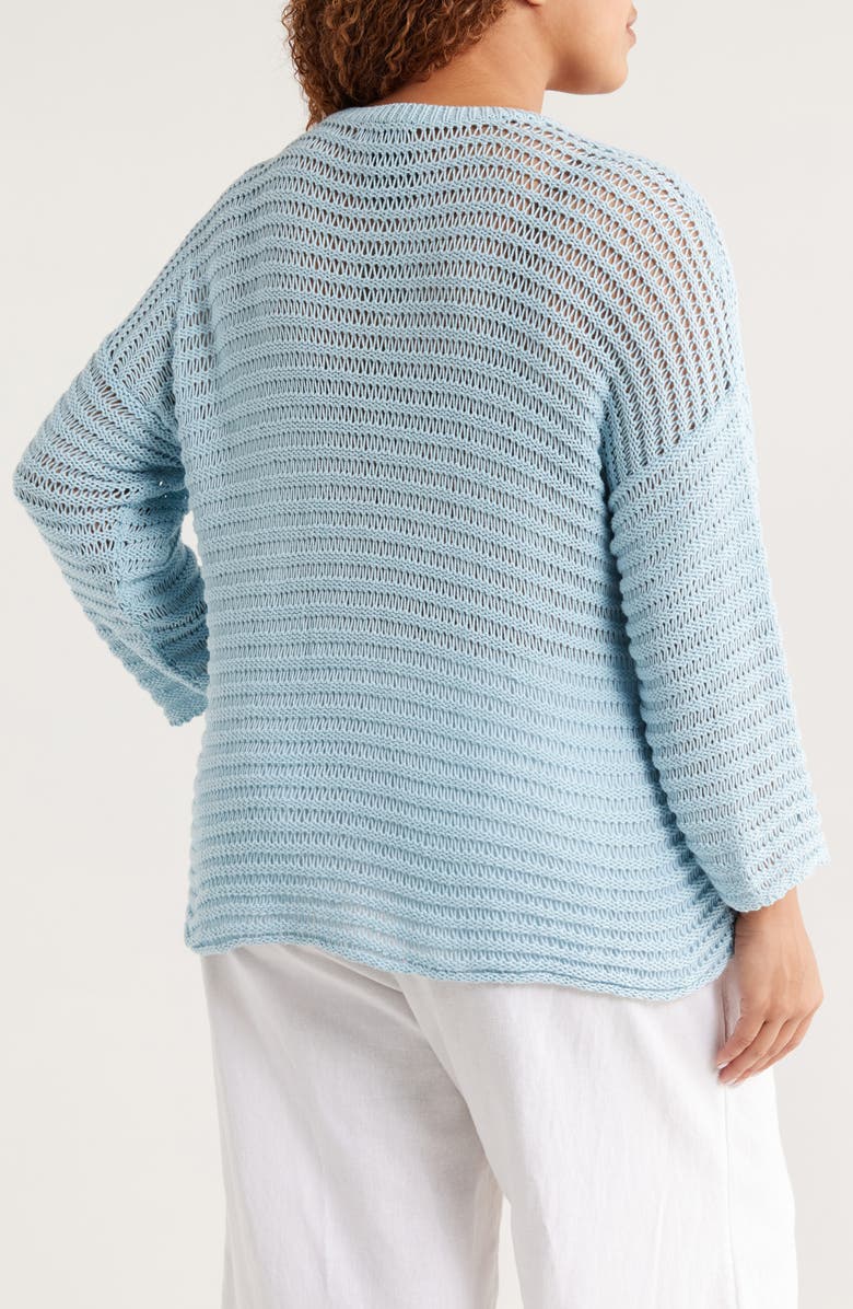 Eileen Fisher Open Stitch Organic Cotton Sweater, Alternate, color, Pale Sky