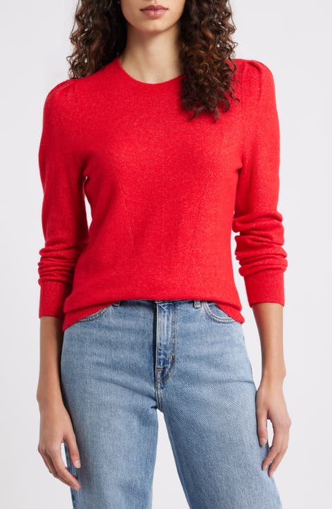 Pointelle Detail Crewneck Sweater