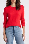 Caslon® Pointelle Detail Crewneck Sweater
