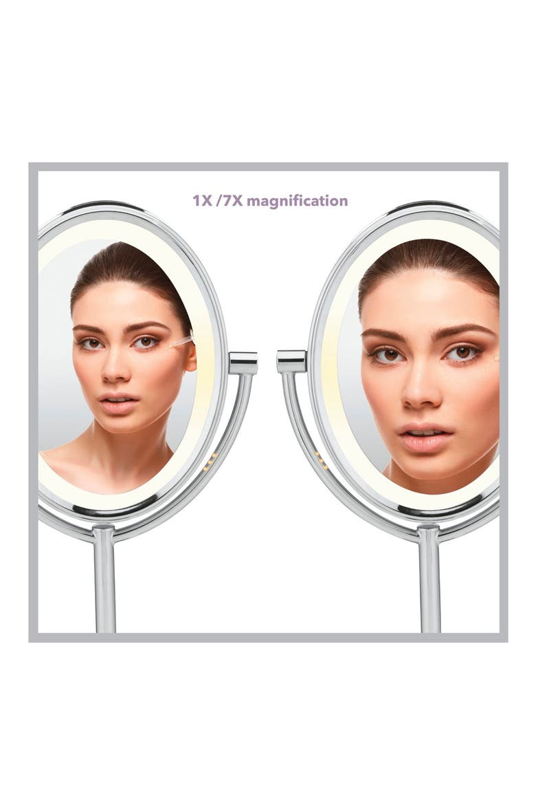 Double-Sided LED Oval Mirror, Alternate, color, NO COLOR