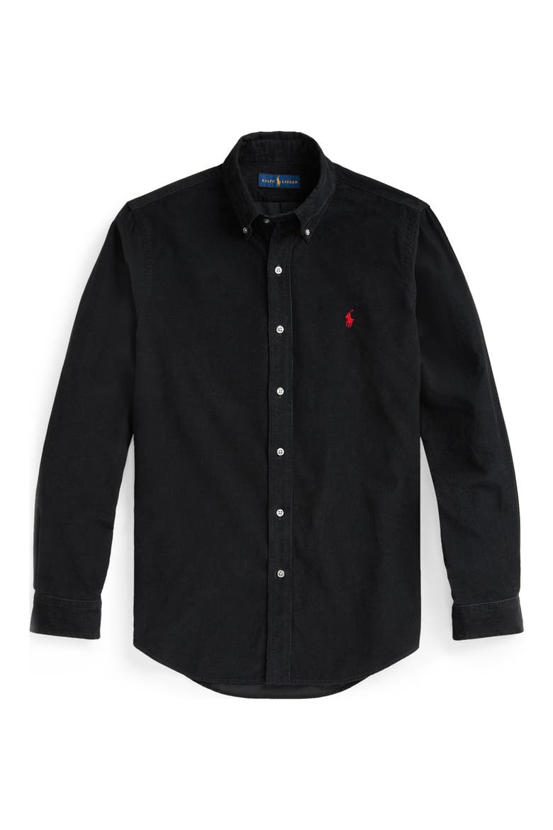 Classic Fit Corduroy Button-Down Shirt, Alternate, color, POLO BLACK