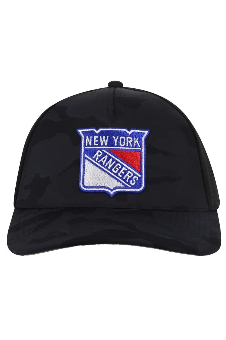 Men's American Needle  Black New York Rangers Valin Camo Super Tech Vented Adjustable Hat, Main, color, Black
