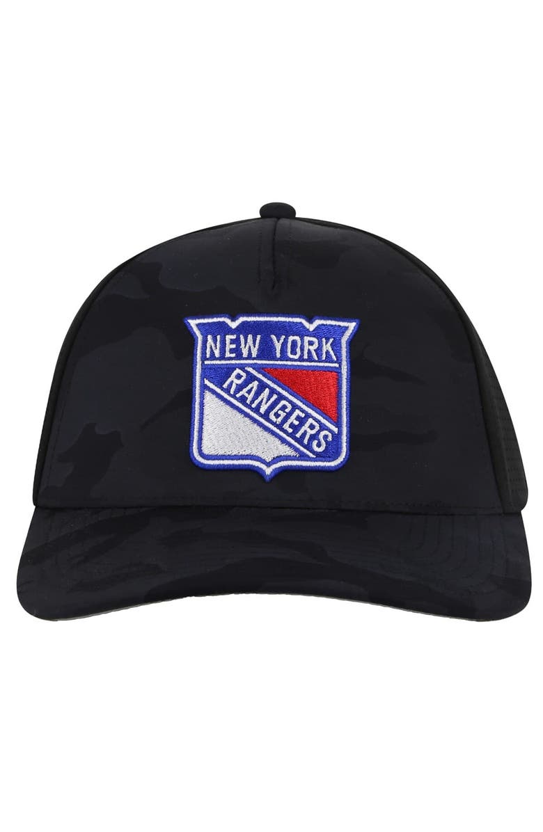 American Needle Men's American Needle  Black New York Rangers Valin Camo Super Tech Vented Adjustable Hat, Main, color, Black