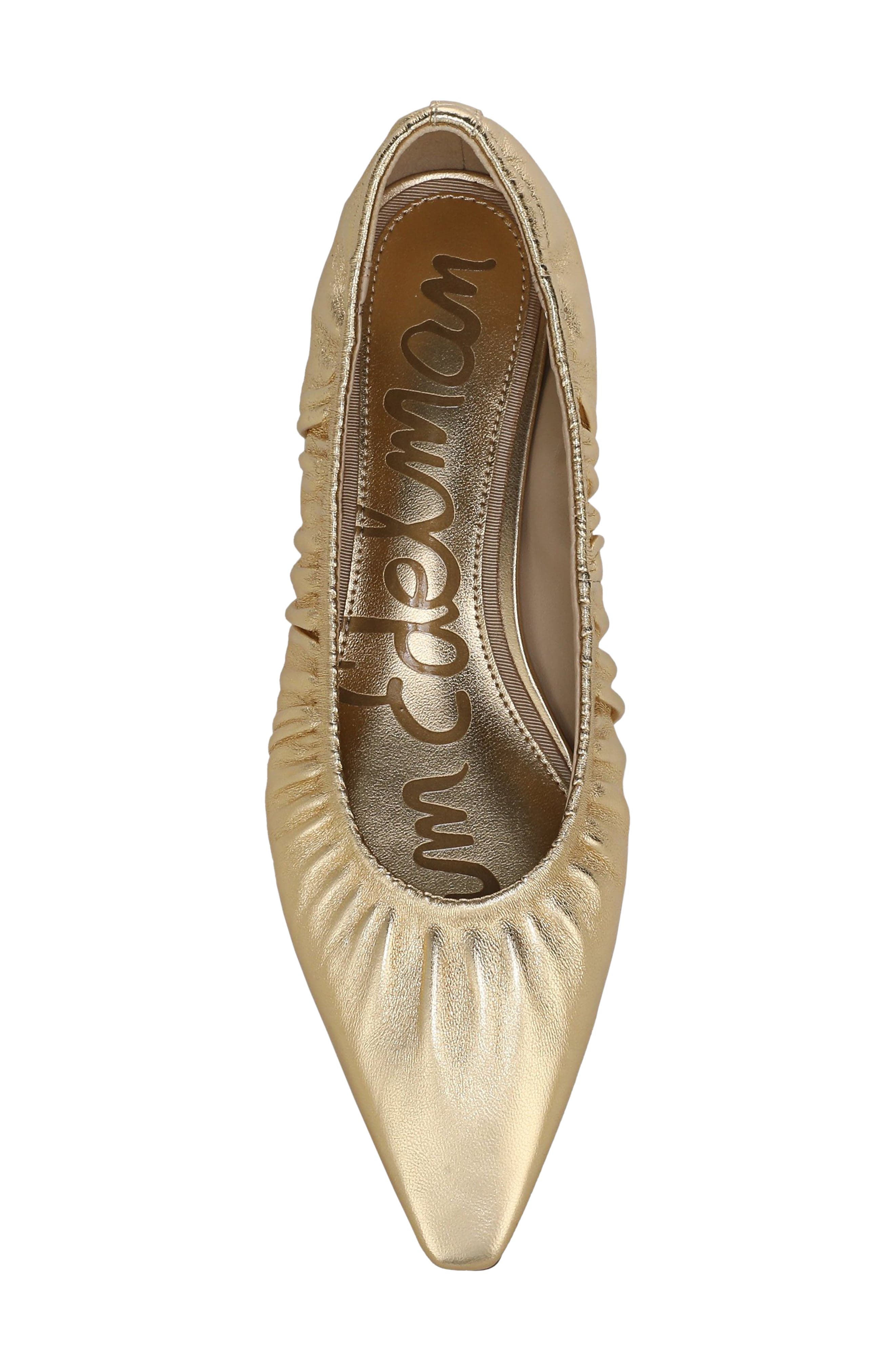 Essex Pointed Toe Flat, Alternate, color, AMBER GOLD SE