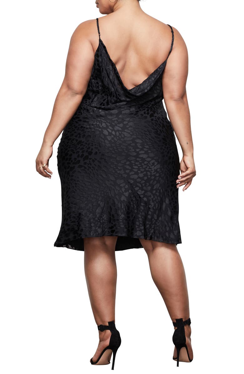 Good American Cowl Neck Velvet Burnout Dress, Alternate, color,