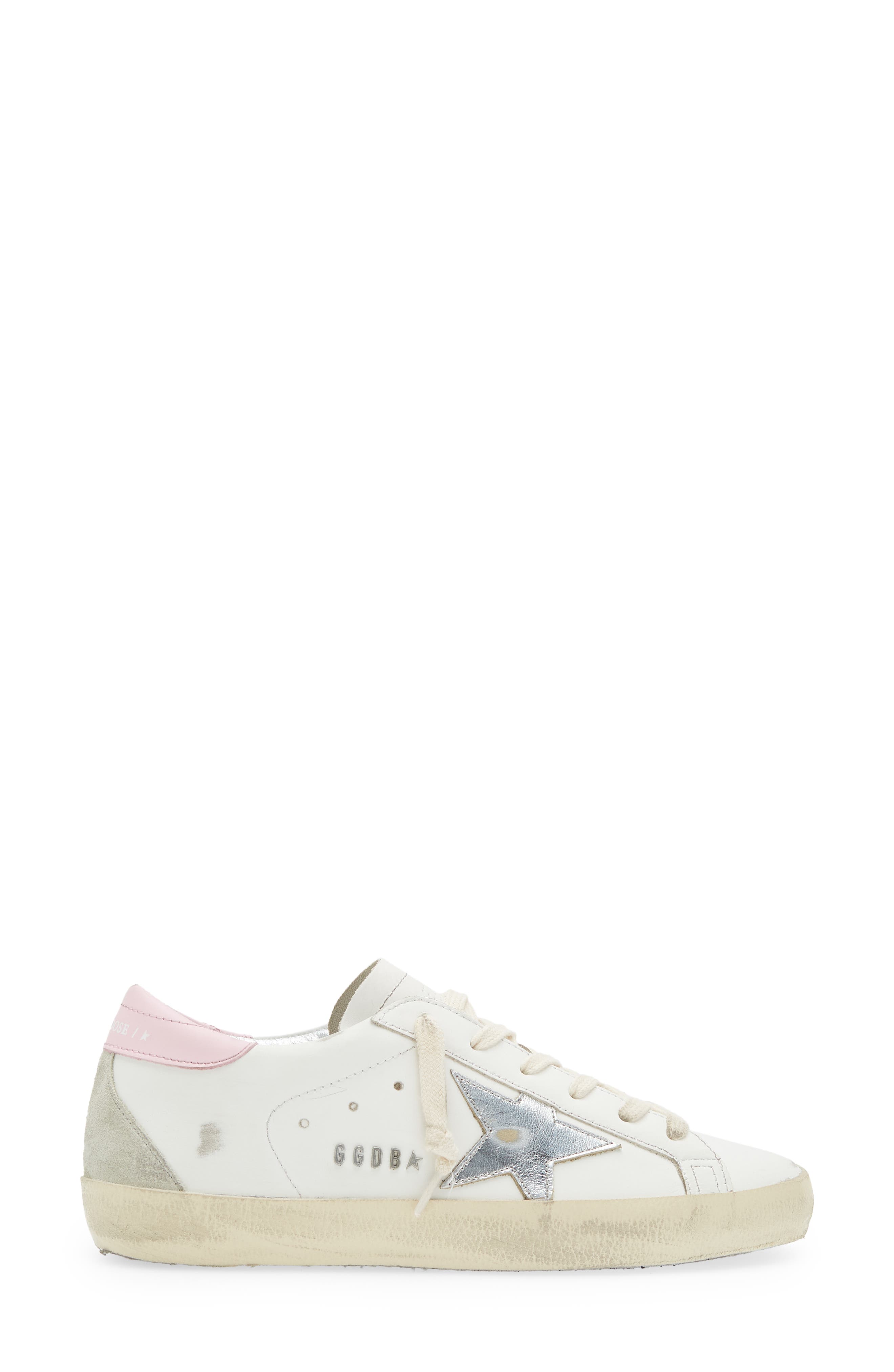 Golden Goose Super-Star Low Top Sneaker, Alternate, color, White/ Silver/ Pink