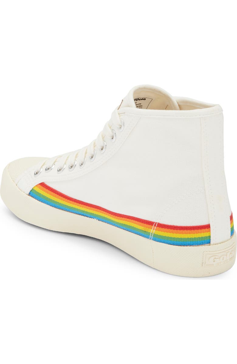 Gola Coaster Rainbow Drop High Top Sneaker, Alternate, color, Off White/ Multi
