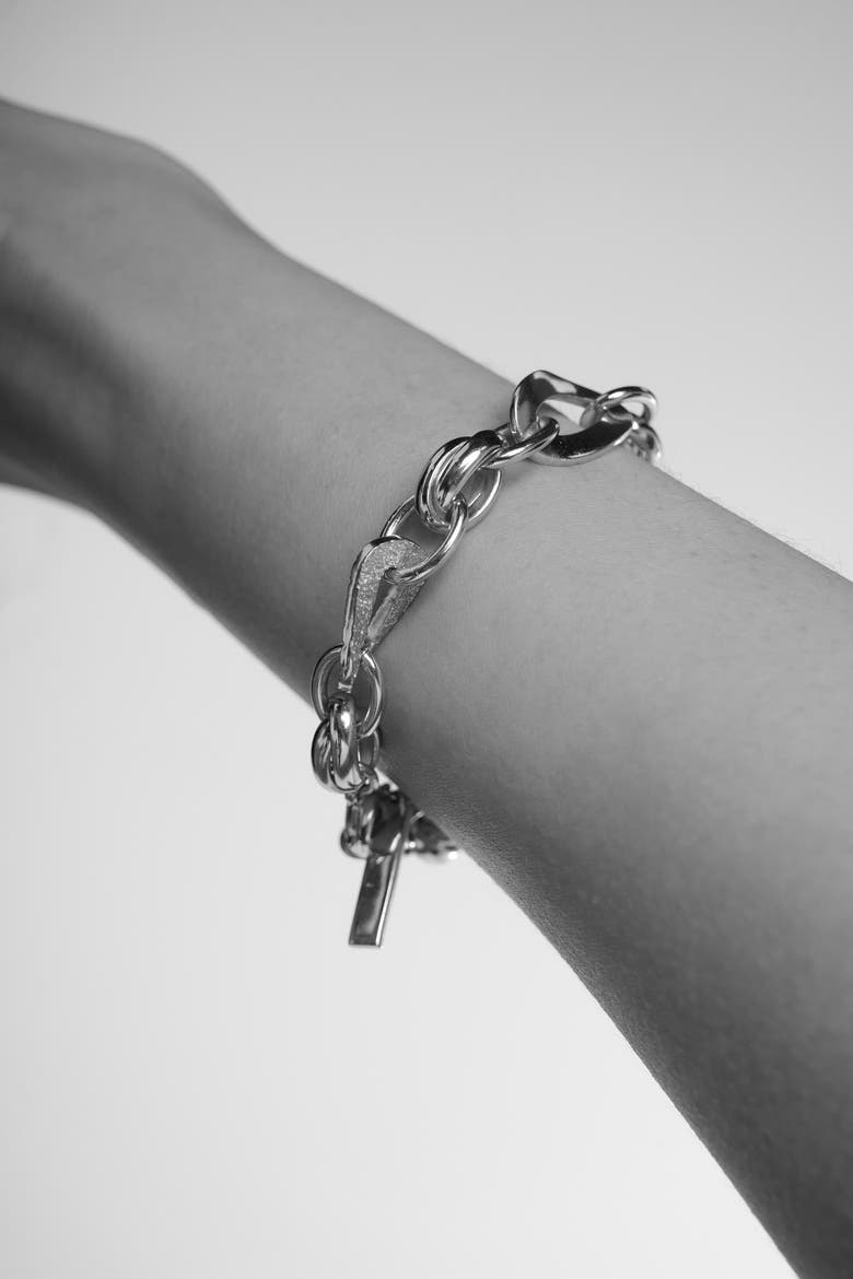 Wave Chain Bracelet, Alternate, color, Silver
