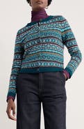 Seasalt Cornwall Percella Cove Fair Isle Merino Wool Blend Cardigan