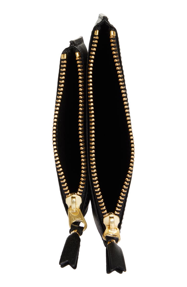 Comme des Garçons Wallets Outside Pocket Two-Compartment Leather Wallet, Alternate, color, Black